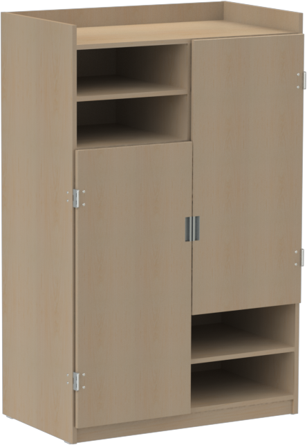 Aero 2 Compartment Wardrobe w\/4 Storage Shelves, 36"W